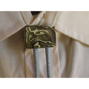 Vintage Mens Bolo Western Necktie 1980's Gray 34" Southwestern Cowboy